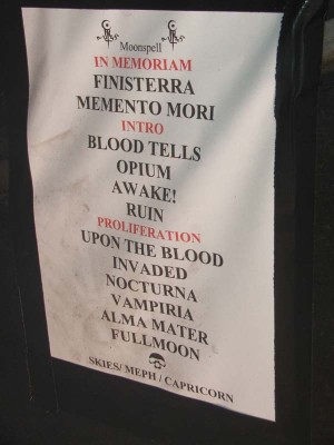 Moonspell - koncert: Moonspell, Warszawa 'Proxima' 19.04.2007