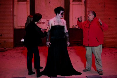 Till Lindemann i Zoran Bihać na planie teledysku do "Mein Herz brennt" Rammstein, z archiwum Zorana Bihaća