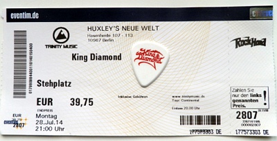 King Diamond, bilet i kostka M. Weada, Berlin 28.07.2014, fot. Mikele Janicjusz
