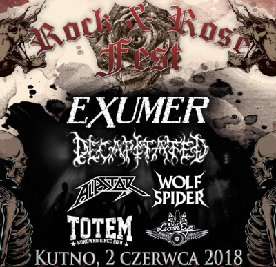 Plakat "Rock & Rose Fest", Kutno 2.06.2018