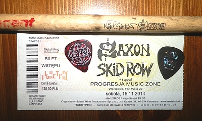 Saxon, gadżety koncertowe, Warszawa 15.11.2014, fot. Mikele Janicjusz
