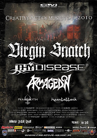 Plakat - Virgin Snatch, Thy Disease, Armagedon