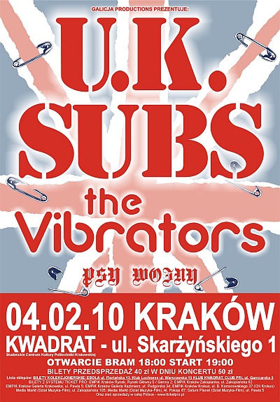 Plakat - UK Subs, The Vibrators, Psy Wojny