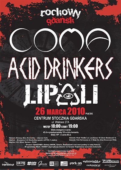 Plakat - Coma, Acid Drinkers, Lipali