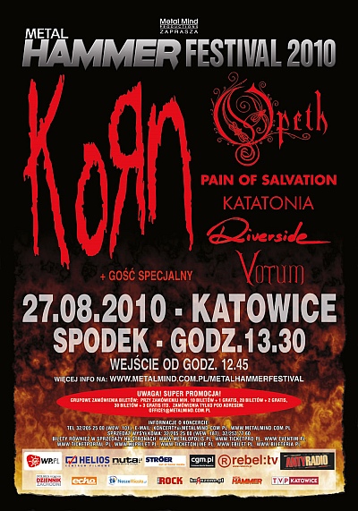 Plakat - Korn, Opeth, Riverside, Pain Of Salvation