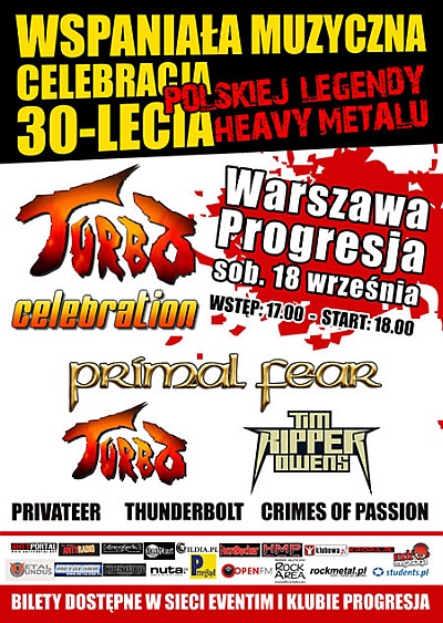 Plakat - Primal Fear, Turbo, Tim "Ripper" Owens