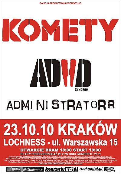 Plakat - Komety, ADHD Syndrom, Administratorr