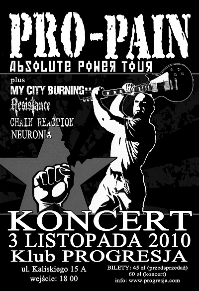 Plakat - Pro-Pain, My City Burning, Resistance