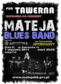 Plakat - Mateja Blues Band, Anestetyka