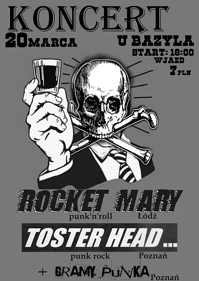 Plakat - Rocket Mary, Tosterhead, Gramy punka