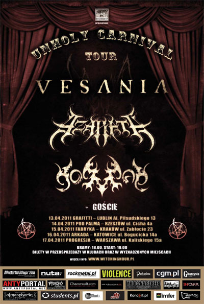 Plakat - Vesania, Lost Soul, Nomad, Sammath Naur