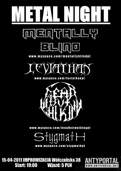 Plakat - Mentally Blind, Leviathan, Dead But Walking