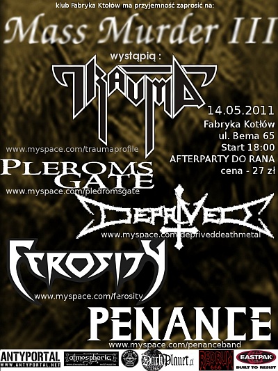 Plakat - Trauma, Pleroms Gate, Deprived