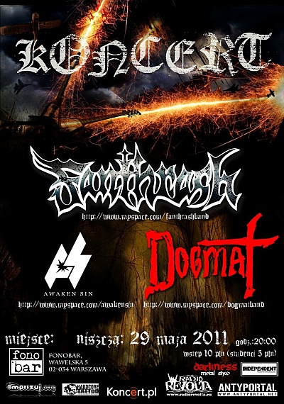 Plakat - Fanthrash, Dogmat, Awaken Sin