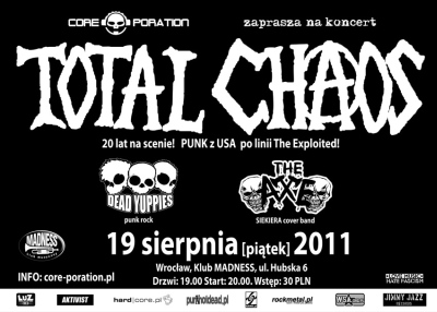 Plakat - Total Chaos, Dead Yuppies, The Axe