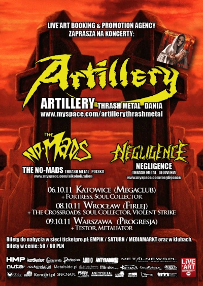 Plakat - Artillery, The No-Mads, Negligence