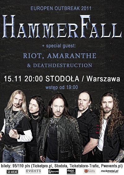 Plakat - HammerFall, Vicious Rumors, Amaranthe