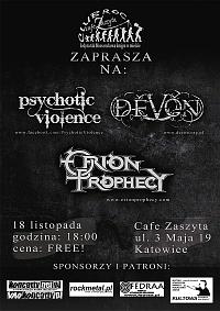 Plakat - Psychotic Violence, Devon, Orion Prophecy
