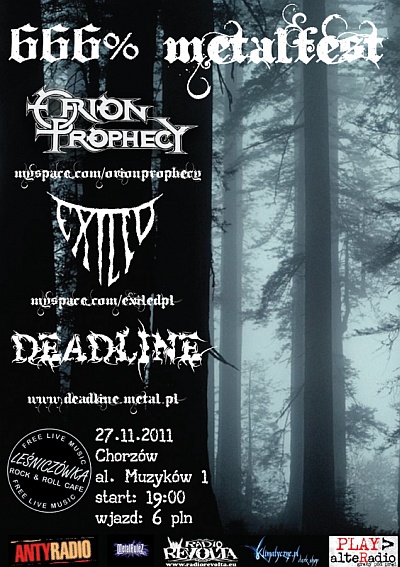 Plakat - Orion Prophecy, Exiled, Deadline