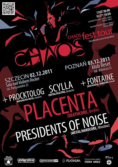 Plakat - Placenta, Presidents of Noise, Scylla