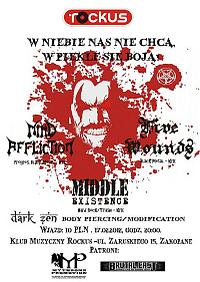 Plakat - Mind Affliction, Five Wounds, Middle Existence