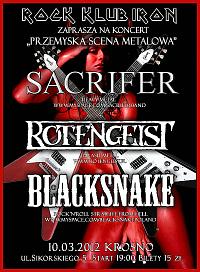 Plakat - Sacrifer, Rotengeist, Blacksnake