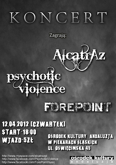 Plakat - Alcatraz, Psychotic Violence, Forepoint