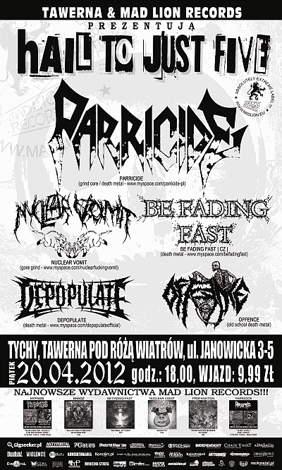 Plakat - Parricide, Nuclear Vomit, Be Fading Fast