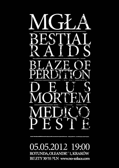 Plakat - Mgła, Bestial Raids, Blaze of Perdition