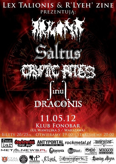 Plakat - Arkona, Saltus, Cryptic Rites, Sirius Drakonis