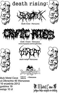 Plakat - Sacrofuck, Cryptic Rites, Threat