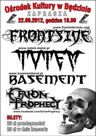 Plakat - Frontside, Totem, Basement, Orion Prophecy