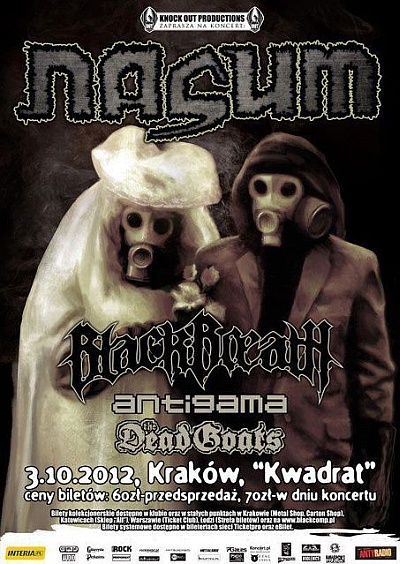 Plakat - Nasum, Black Breath, Antigama, The Dead Goats