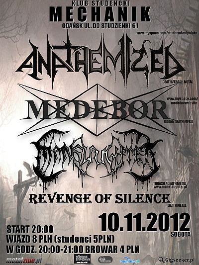 Plakat - Anathemized, Medebor, Manslaughter