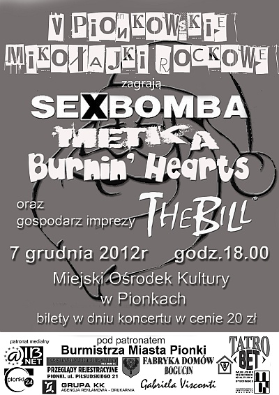 Plakat - The Bill, Sex Bomba, Metka, Burnin' Hearts