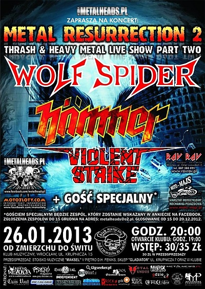 Plakat - Wolf Spider, Hammer, Violent Strike