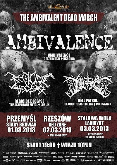 Plakat - Ambivalence, Regicide Decease, Hell Patrol