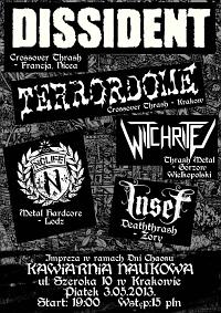 Plakat - Dissident, Terrordome, Witchrite