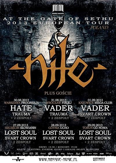 Plakat - Nile, Svart Crown, Lost Soul, Saratan