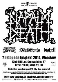 Plakat - Napalm Death, Squash Bowels, The Dead Goats