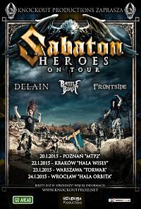 Plakat - Sabaton, Delain, Battle Beast, Frontside