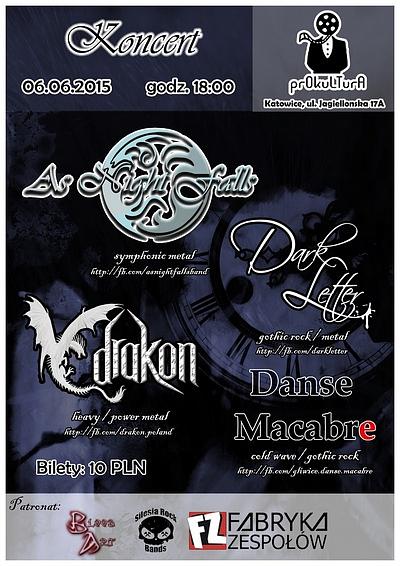 Plakat - As Night Falls, Dark Letter, Drakon