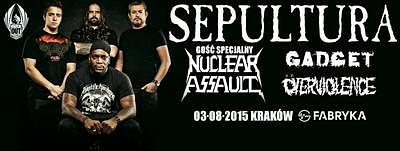 Plakat - Sepultura, Nuclear Assault, Gadget