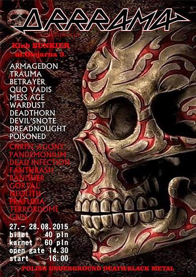 Plakat - Armagedon, Trauma, Betrayer, Quo Vadis