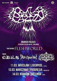 Plakat - Oranssi Pazuzu, Fleshworld, o.d.r.a.