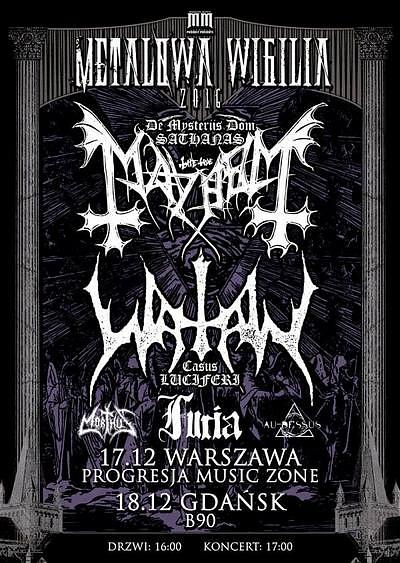 Plakat - Mayhem, Watain, Furia, Au-Dessus