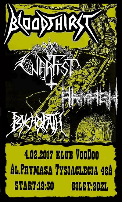 Plakat - Bloodthirst, Warfist, Armagh, Psychopath