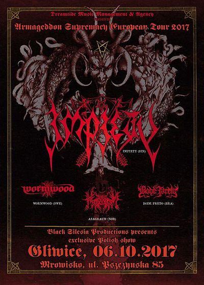 Plakat - Impiety, Wormwood, Asagraum, Bode Preto