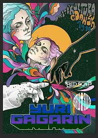 Plakat - Yuri Gagarin, Sautrus, Red Scalp