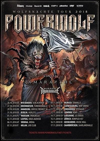 Plakat - Powerwolf, Amaranthe, Kissin' Dynamite